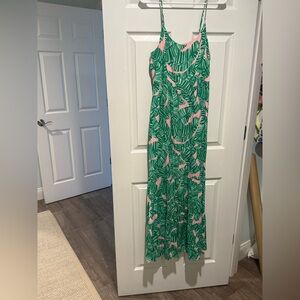 Lilly Pulitzer green and pink maxi dress